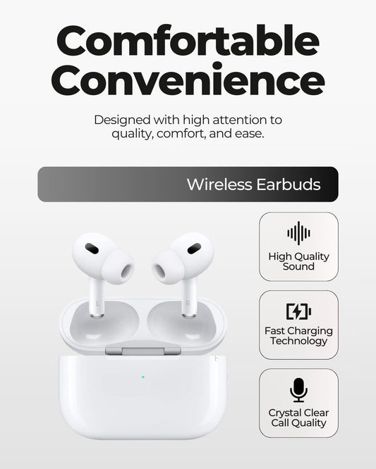 Premium 2nd Gen Wireless Earbuds – HD Sound, Noise Reduction & Long Battery